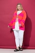 Strickjacke, oversized, Blockstreifen, Bindeband
