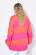 Strickjacke, oversized, Blockstreifen, Bindeband