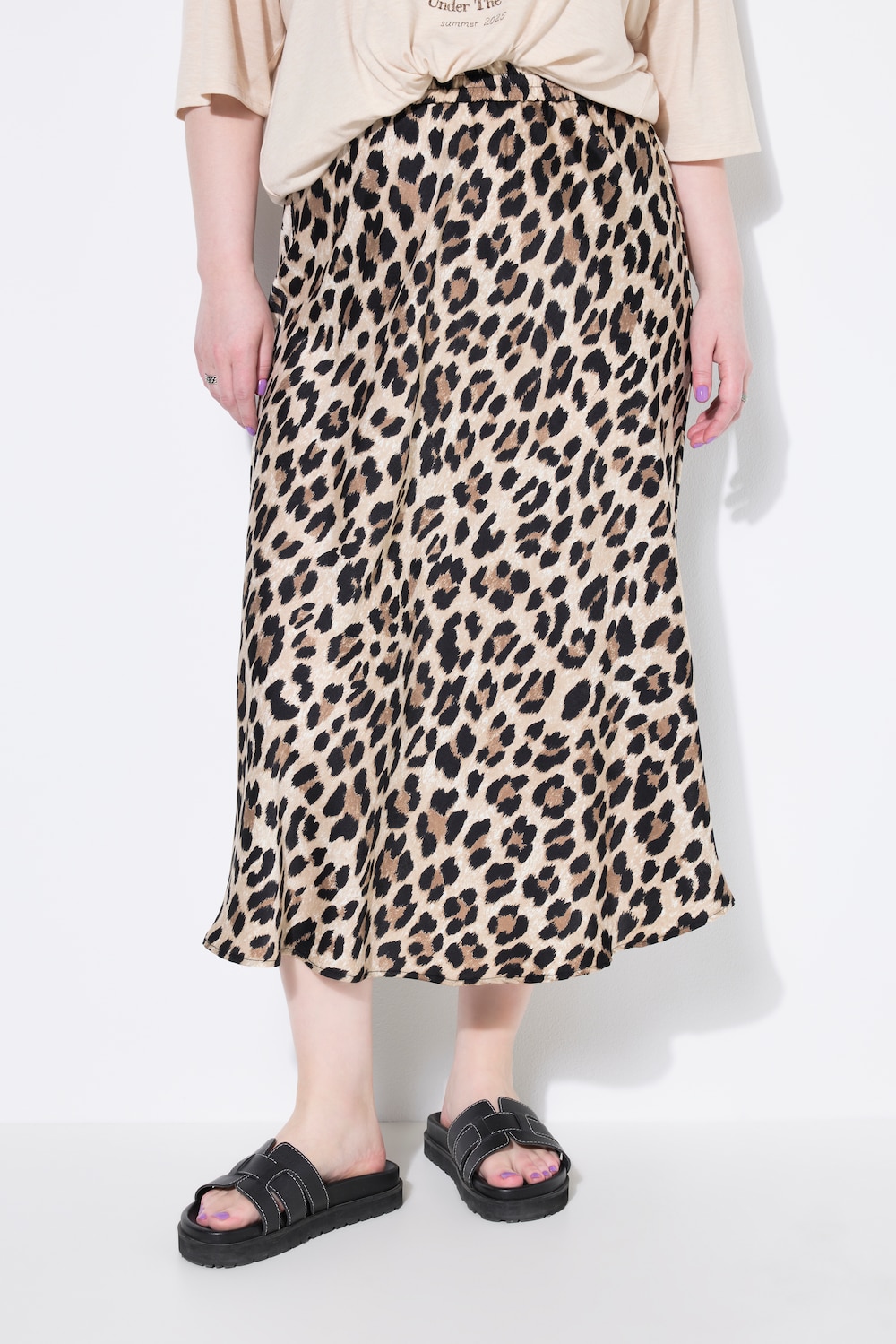 Große Größen Midirock, Damen, beige, Größe: 58/60, Polyester, Studio Untold