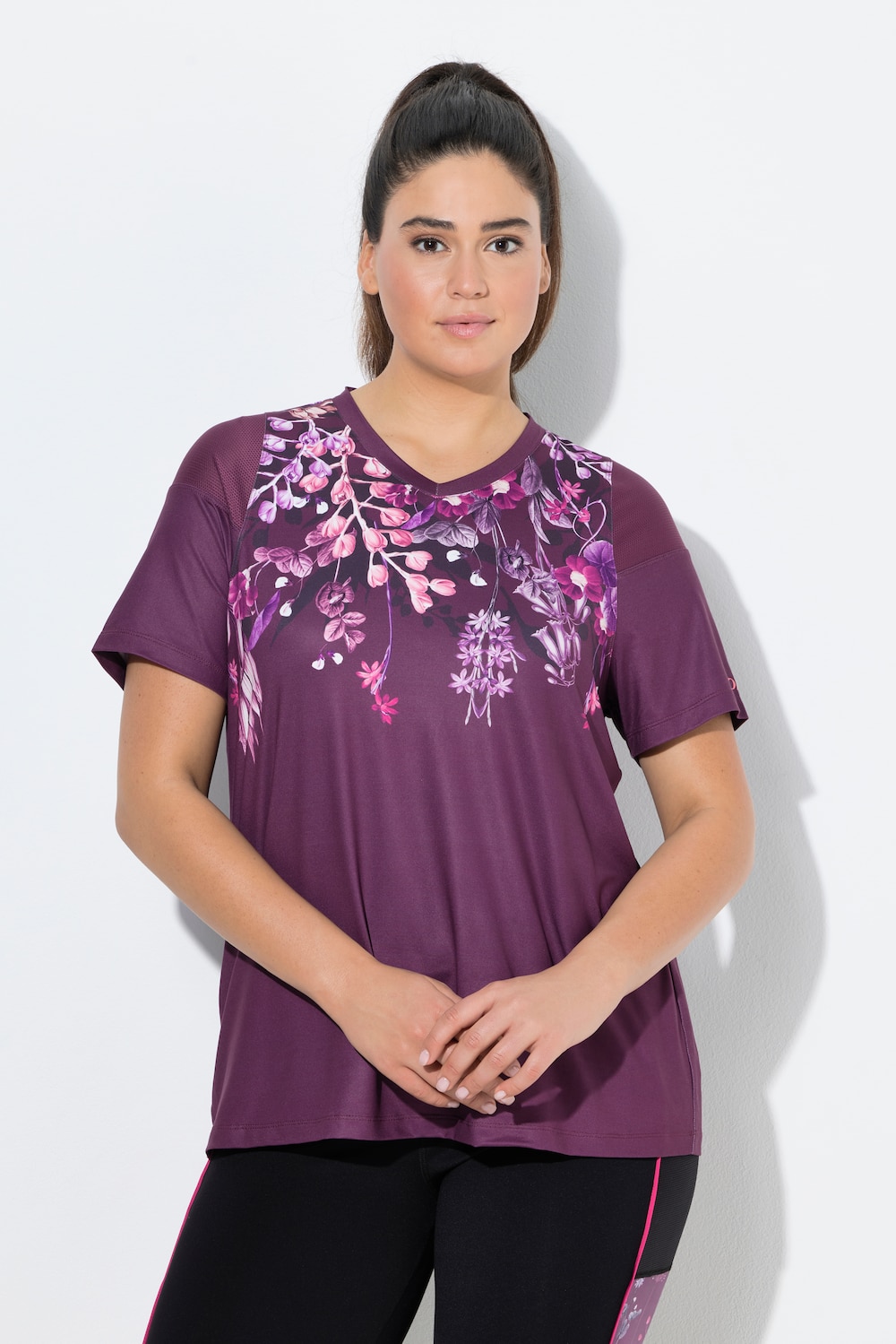 Große Größen Funktionsshirt, Damen, lila, Größe: 42/44, Polyester/Elasthan, Ulla Popken