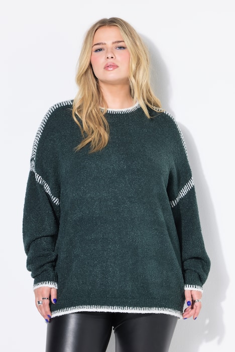 Pullover, oversized, Ziernähte