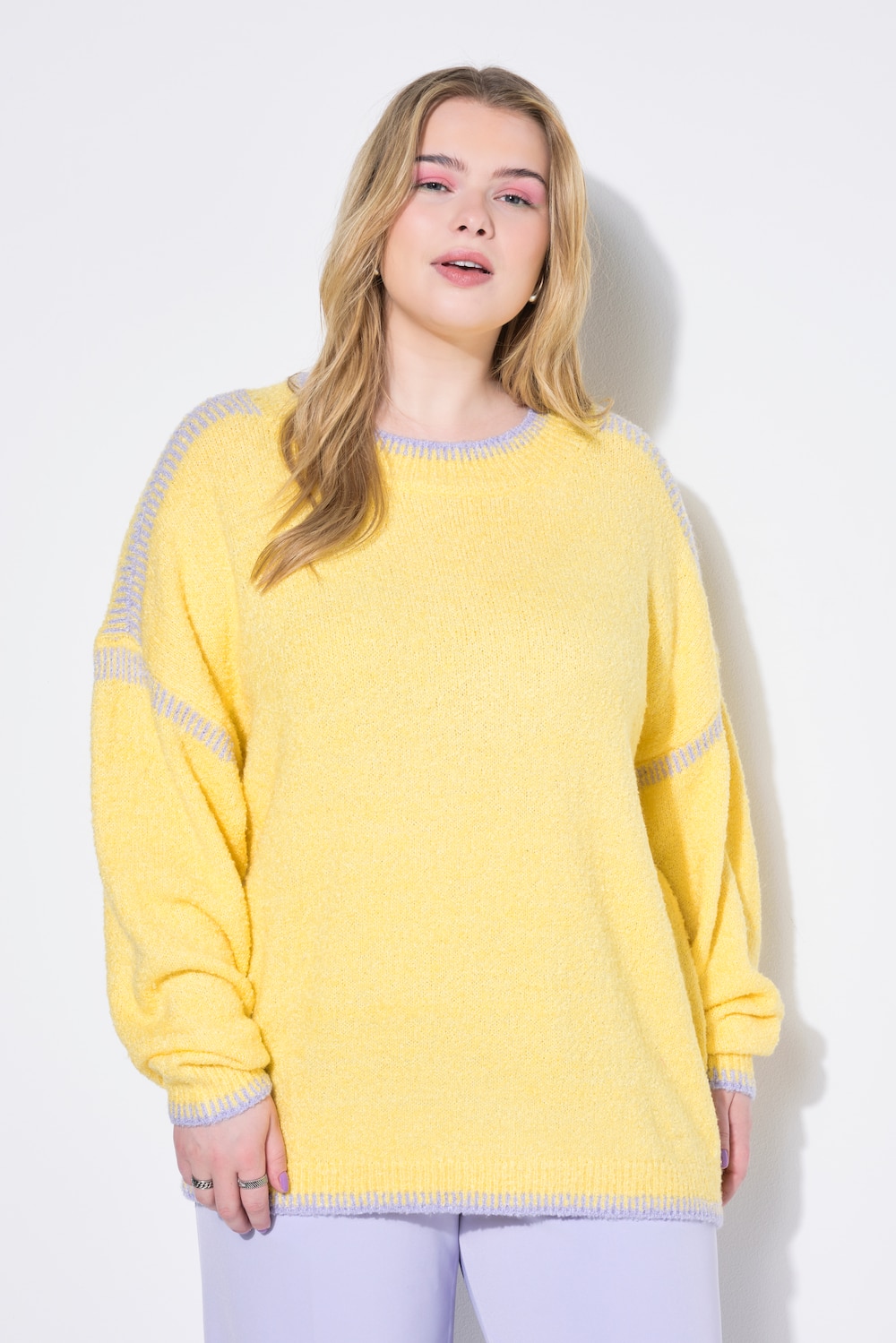 Pullover, oversized, Ziernähte