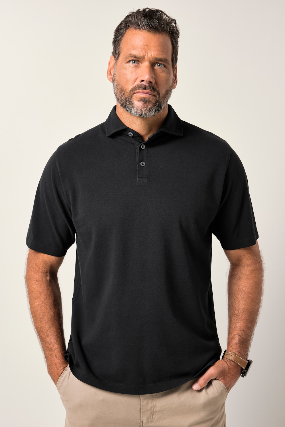 JP1880 Poloshirt, Halbarm, Piqué, Haikragen, Vintage Look, bis 8 XL