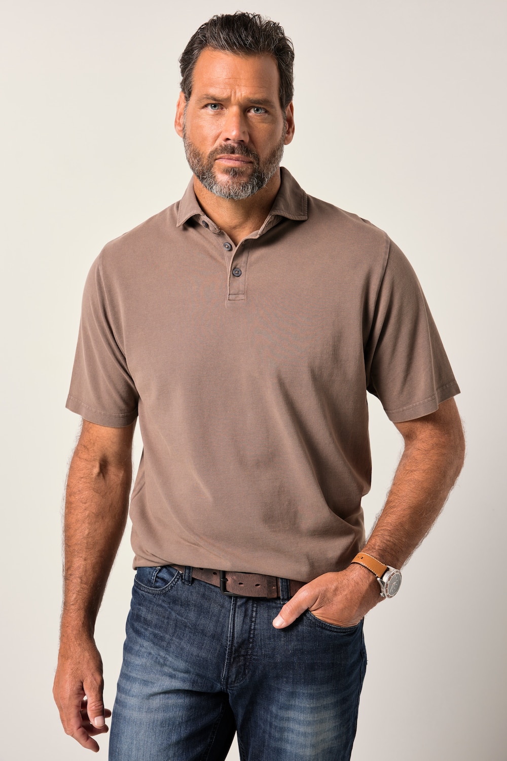 JP1880 Poloshirt, Halbarm, Piqué, Haikragen, Vintage Look, bis 8 XL