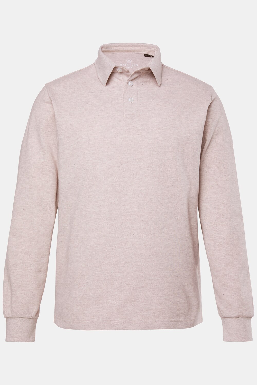 Boston Park Langarm-Poloshirt, Melange-Piqué, bis 84/86