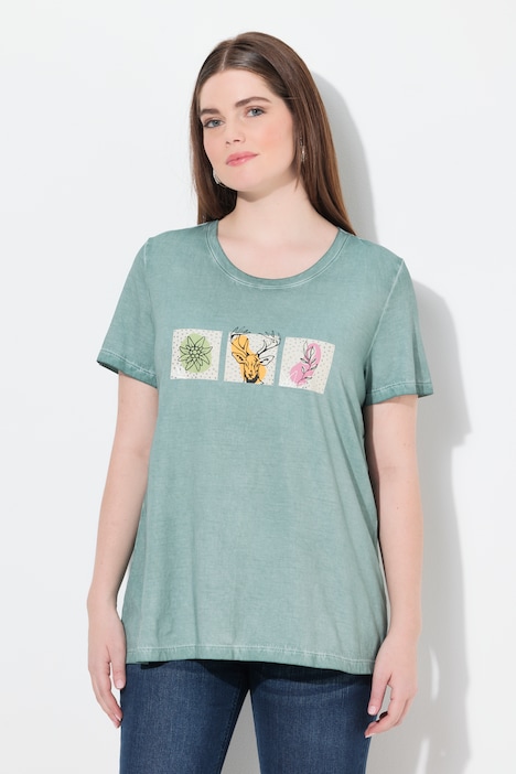 T-shirt, klederdracht-motief, classic, ronde hals, korte mouwen