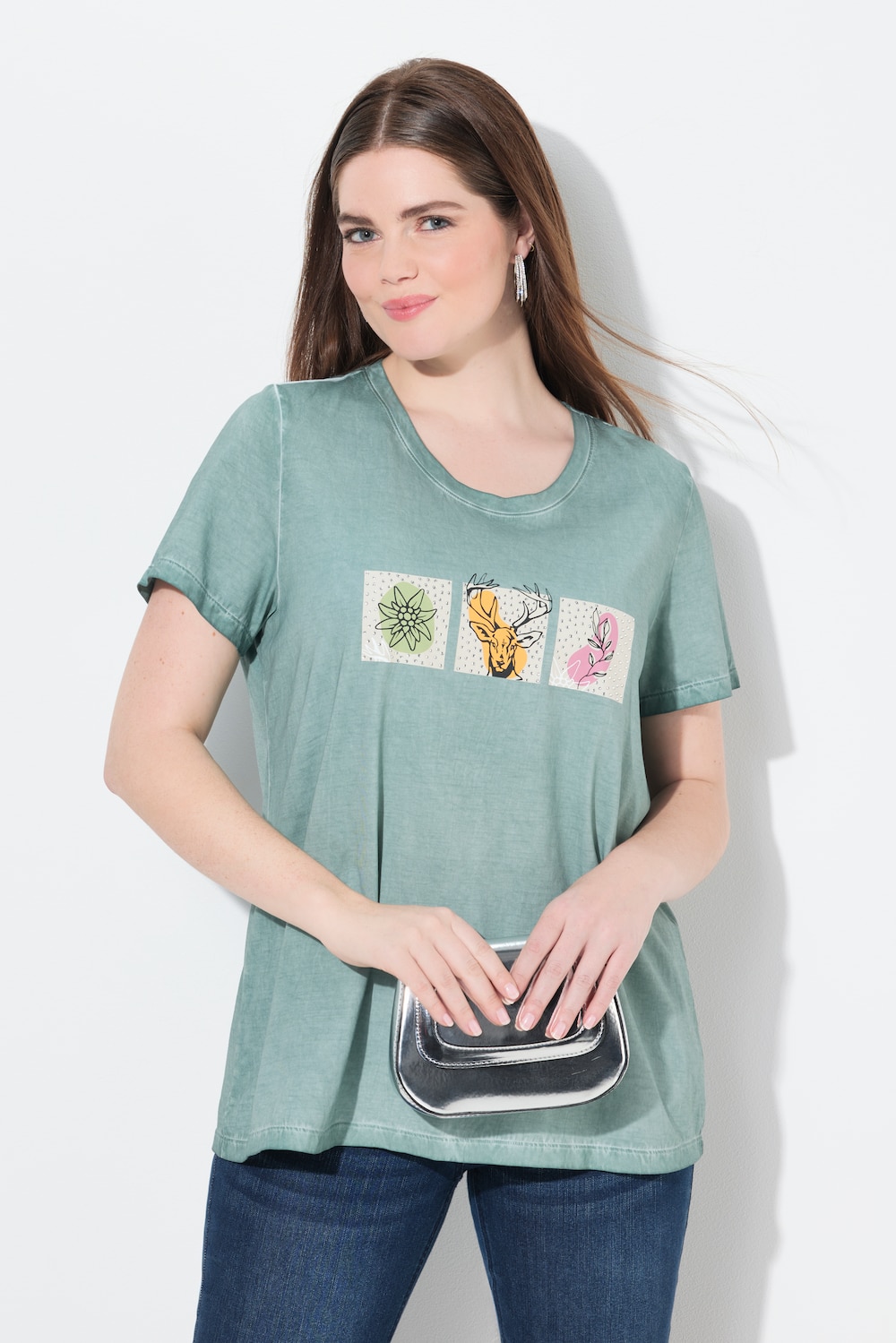 T-shirt, klederdracht-motief, classic, ronde hals, korte mouwen