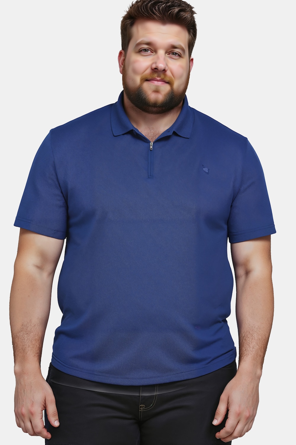 Boston Park Poloshirt, Halbarm, Piqué, Struktur, Zipper, bis 84/86