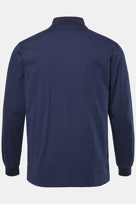 Polo JP 1880 à manches longues, collection Business, imprimé all-over - jusqu'au 8&nbsp;XL