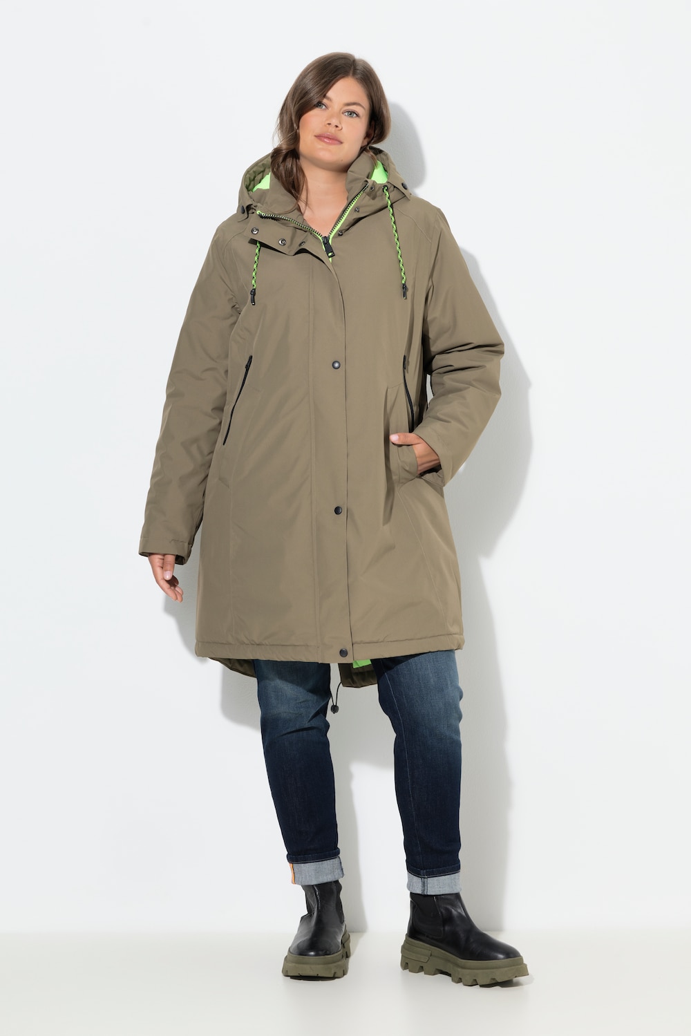 Große Größen Funktionsmantel, Damen, braun, Größe: 52/54, Polyester, LAURASON