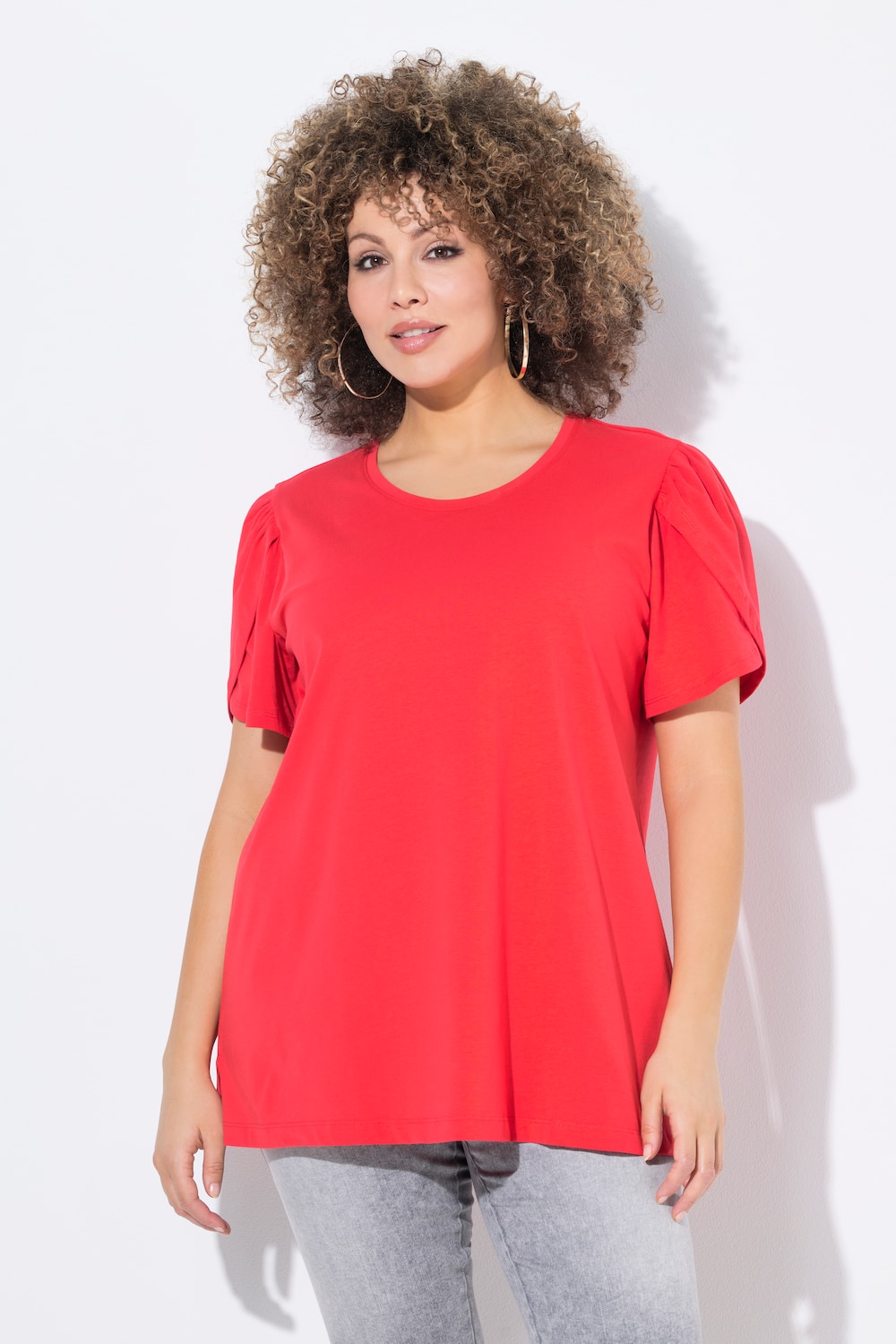 Thumbnail - Große Größen T-Shirt, Damen, rot, Größe: 50/52, Baumwolle, Ulla Popken