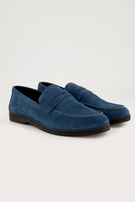 Leder-Loafer, Blockabsatz, Weite H