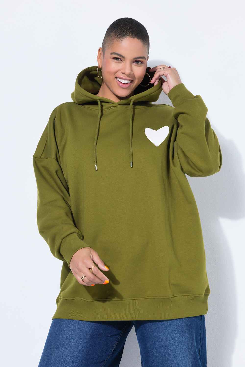 Hoodie, oversized, Kapuze, Heart-Prints