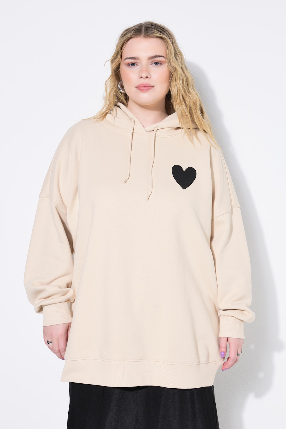 Hoodie, oversized, Kapuze, Heart-Prints