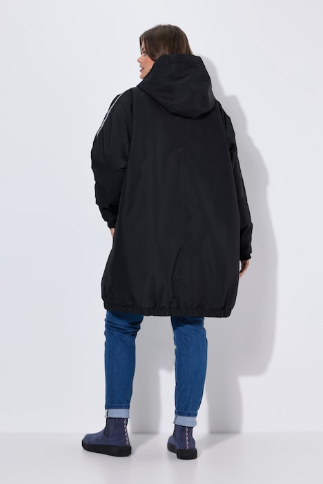 Funktionsjacke, oversized, Steppfutter, Kapuze, 2-Wege-Zipper