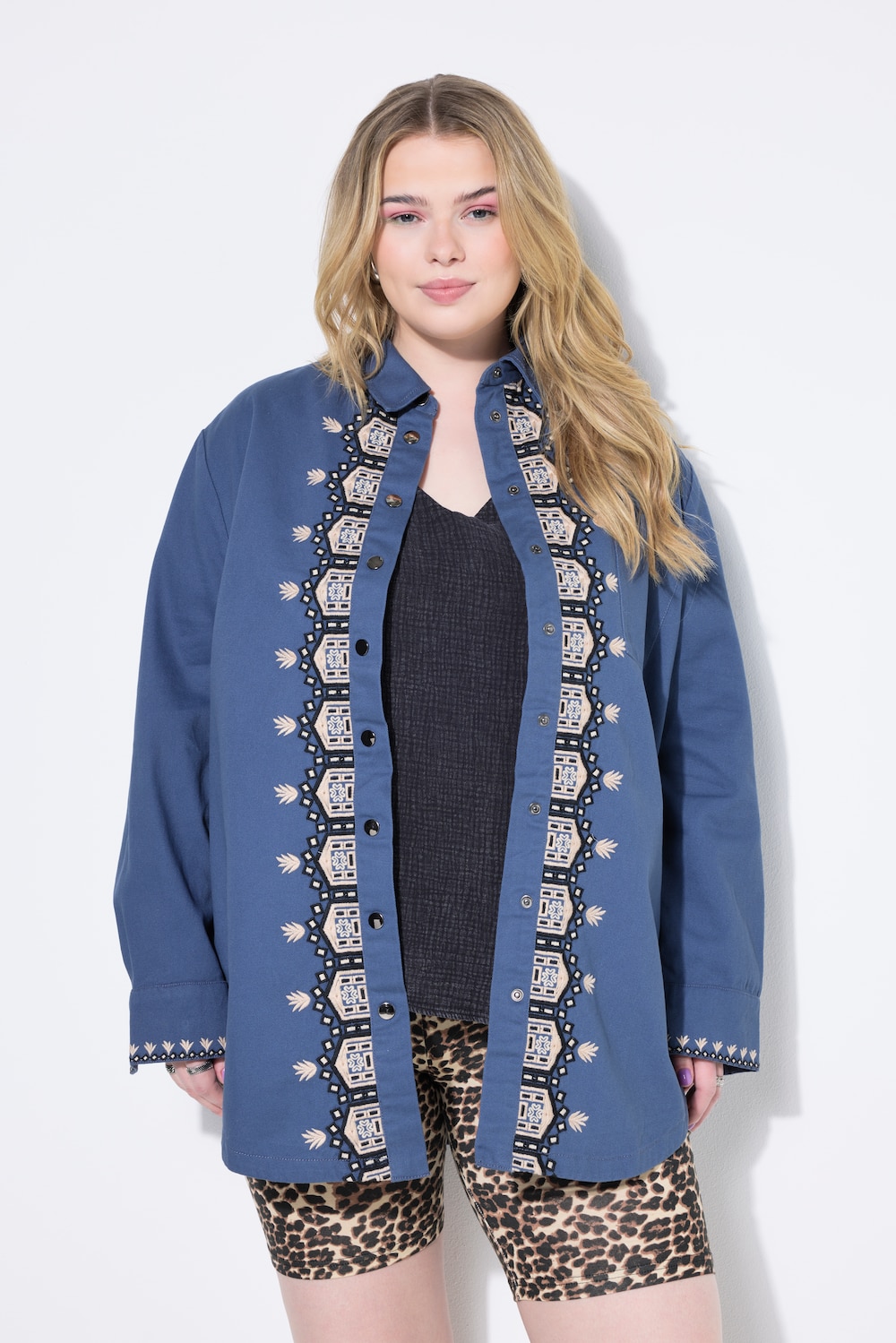 Große Größen Hemd, Damen, grau, Größe: 46/48, Baumwolle, Studio Untold