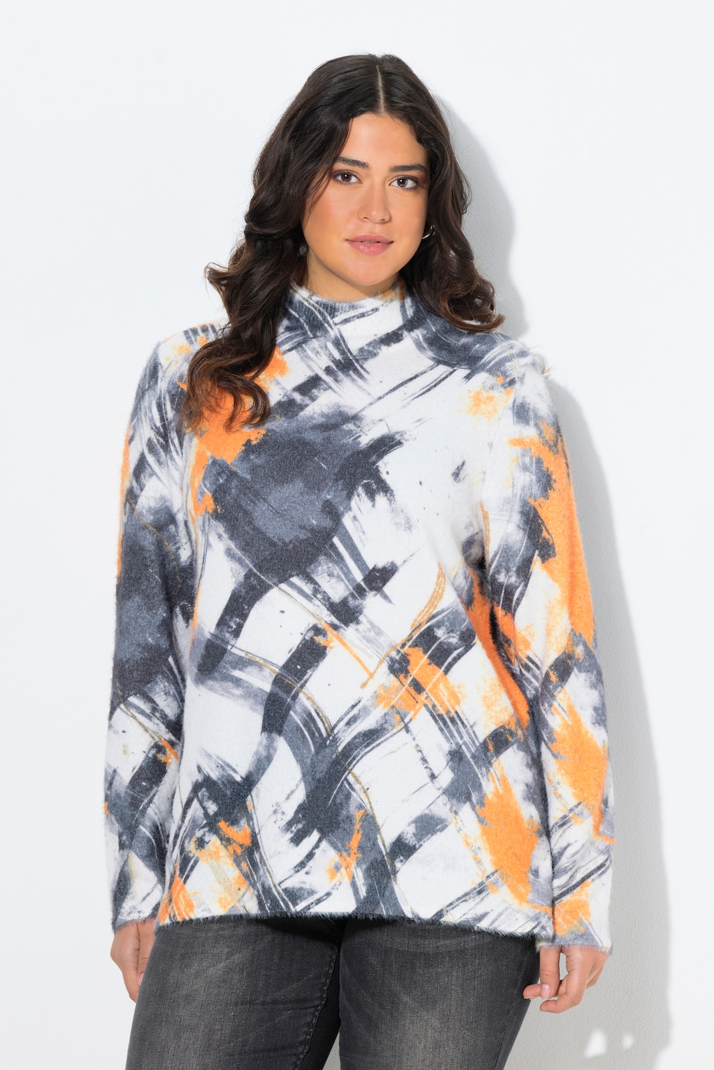 Große Größen Pullover, Damen, grau, Größe: 62/64, Synthetische Fasern, Ulla Popken