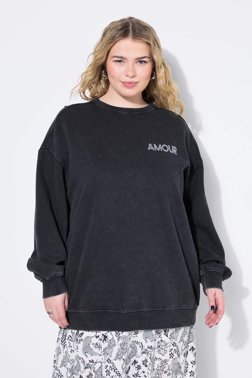 Sweatshirt, oversized, AMOUR, Vintage Look
