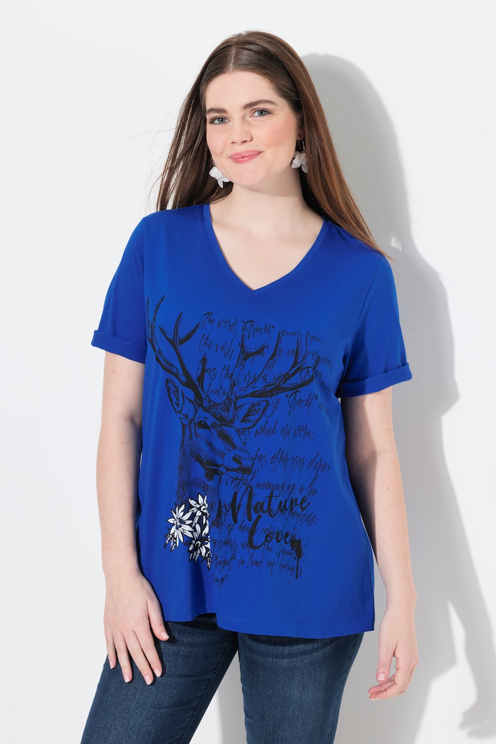 Große Größen T-Shirt, Damen, blau, Größe: 58/60, Baumwolle, Ulla Popken