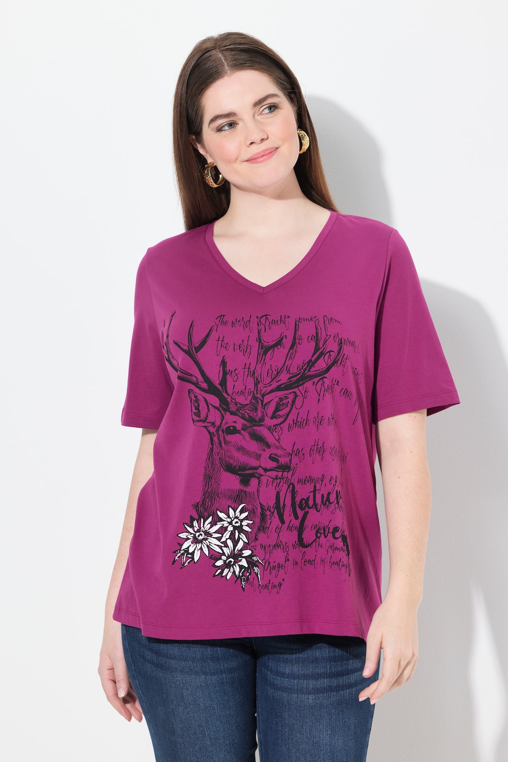 Thumbnail - Große Größen T-Shirt, Damen, rosa, Größe: 42/44, Baumwolle, Ulla Popken