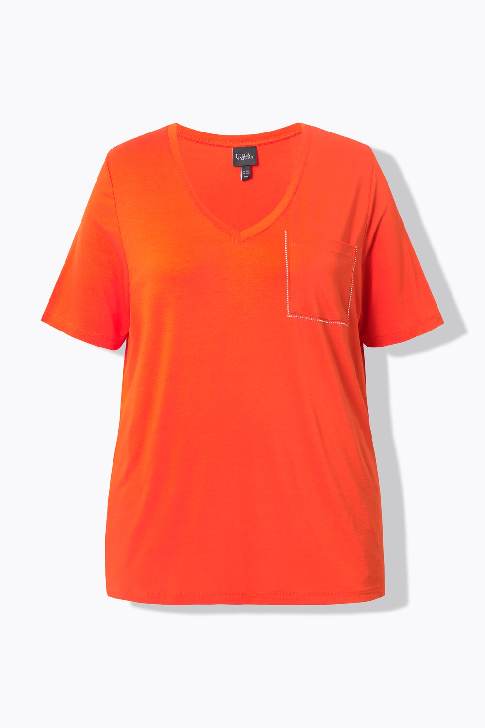 Stora storlekar T-shirt, Dam, röd, storlek: 54/56, Viskos, Ulla Popken