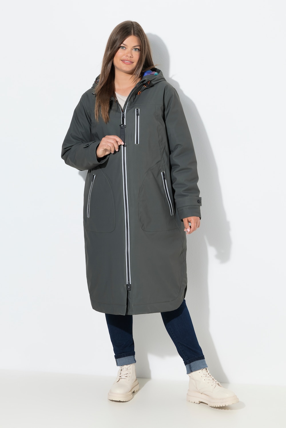 Funktionsmantel, Kapuze, Zipper