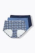 Culottes hipster en lot de 3, motif cœurs/uni