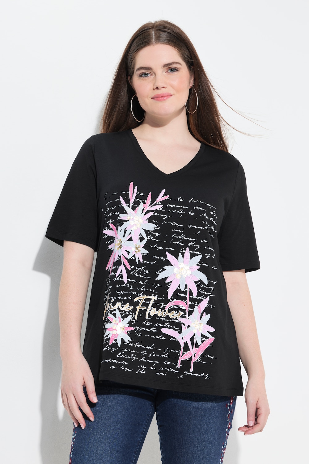 T-Shirt, Trachtenmotiv, Classic, V-Ausschnitt, Halbarm