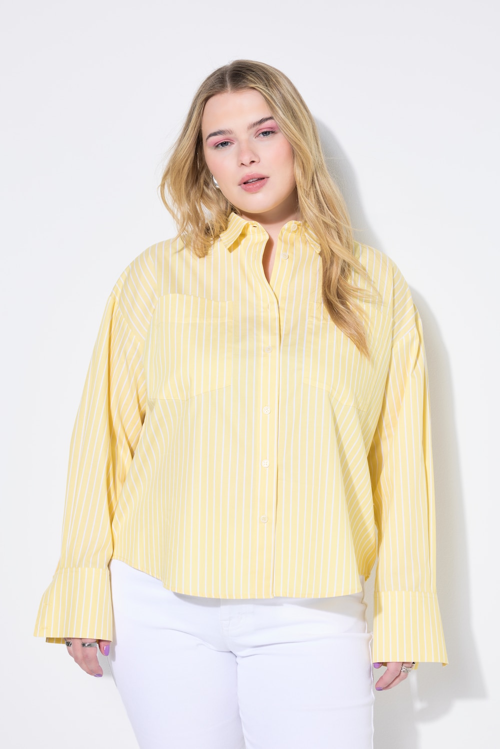 Thumbnail - Große Größen Hemdbluse, Damen, gelb, Größe: 42/44, Baumwolle, Studio Untold