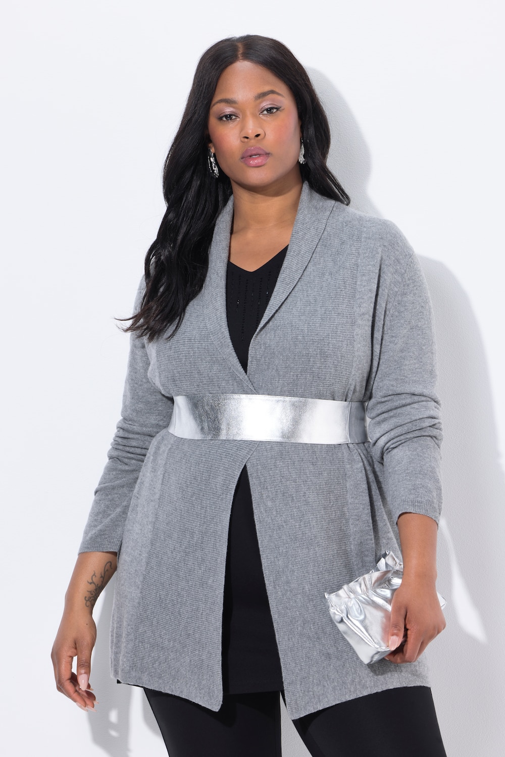 Strickjacke, Schalkragen, Langarm, Wolle