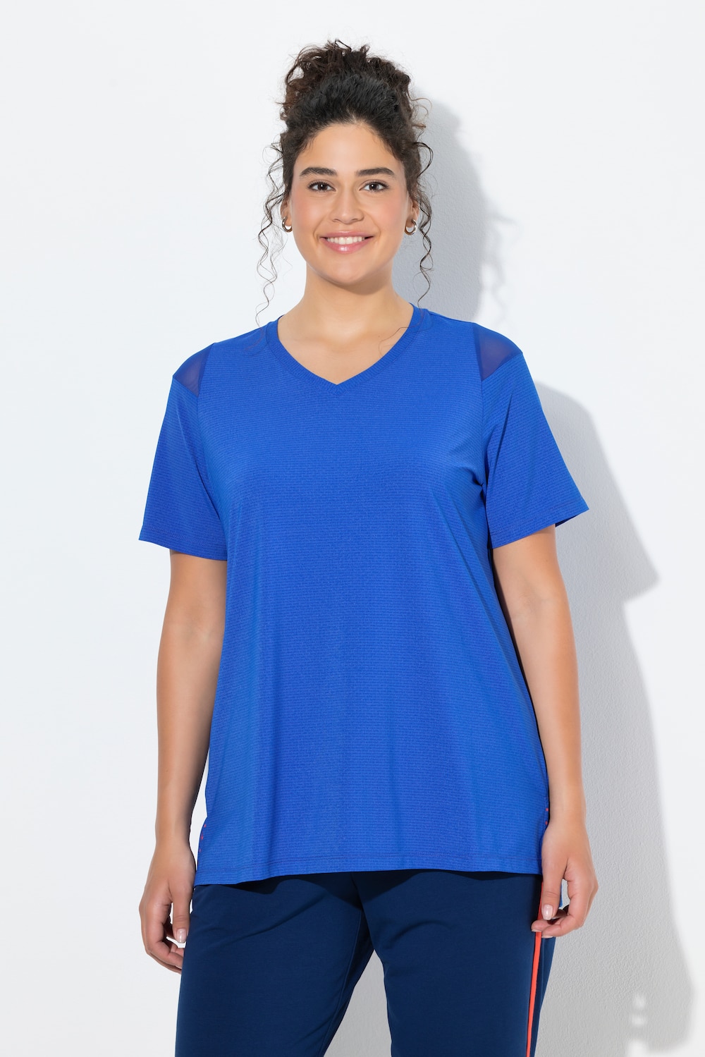 Große Größen Funktionsshirt, Damen, blau, Größe: 42/44, Synthetische Fasern/Polyester/Elasthan, Ulla Popken