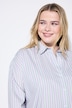 Skjortebluse, oversized, striber