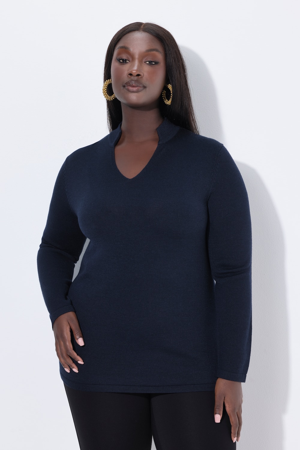 Große Größen Pullover, Damen, blau, Größe: 42/44, Wolle/Seide, Ulla Popken