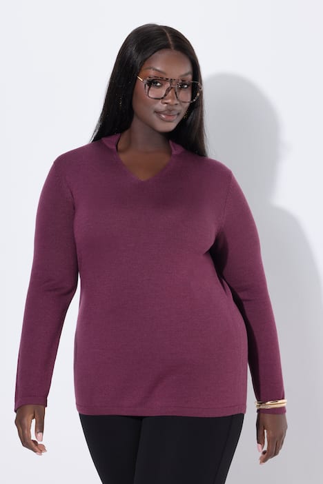 Pullover, Seidenmix, Kelchkragen, Langarm