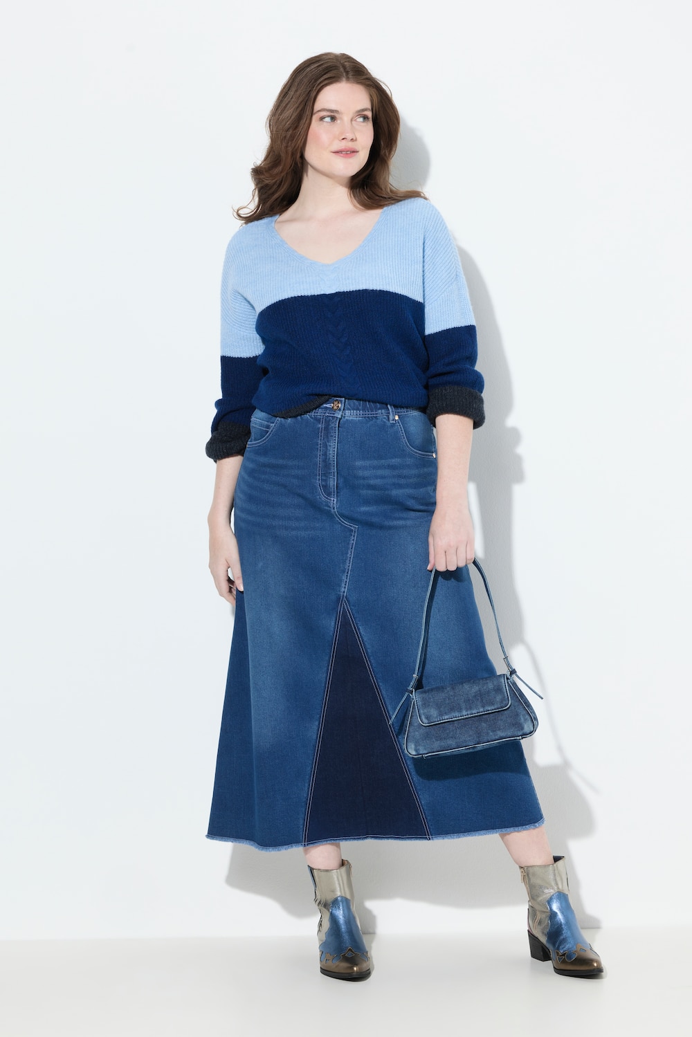 Große Größen Jeansrock, Damen, blau, Größe: 64, Baumwolle/Polyester/Viskose, Ulla Popken