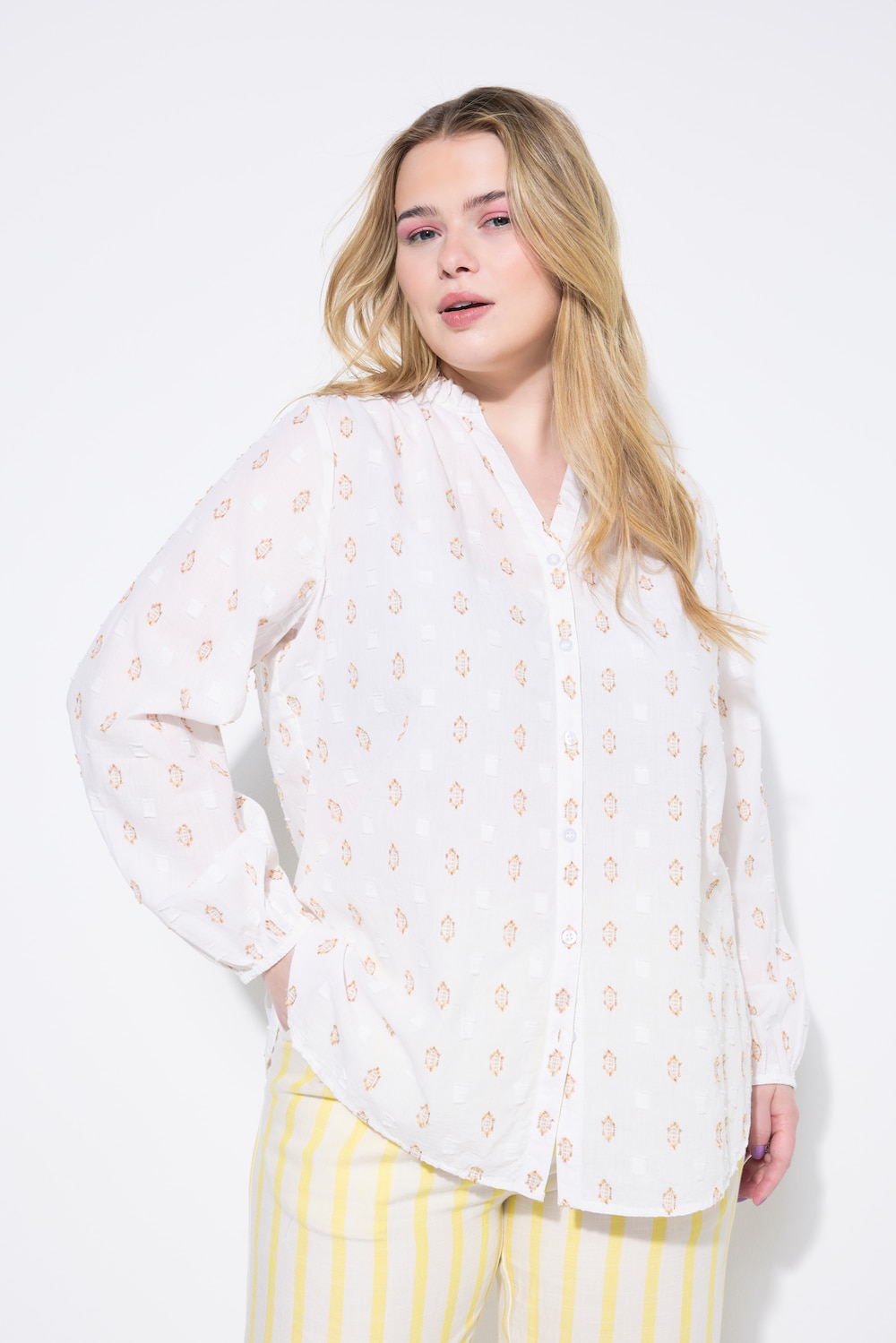 Große Größen Bluse, Damen, beige, Größe: 54/56, Baumwolle, Studio Untold