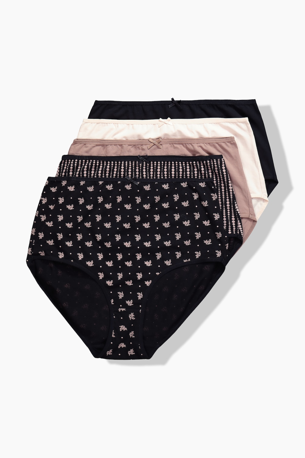 Maxislips, 5er-Pack, Muster/einfarbig