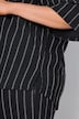 Jerseybluse, striber, skjortekrave, kort ærme