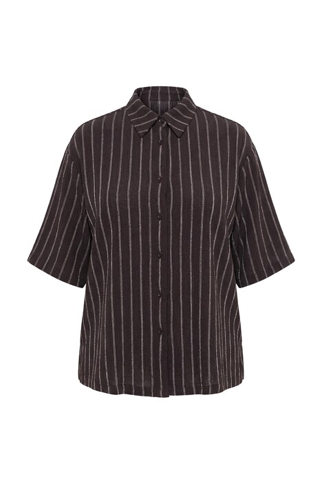 Žerzejová halenka, pruhy, límeček, krátké rukávy