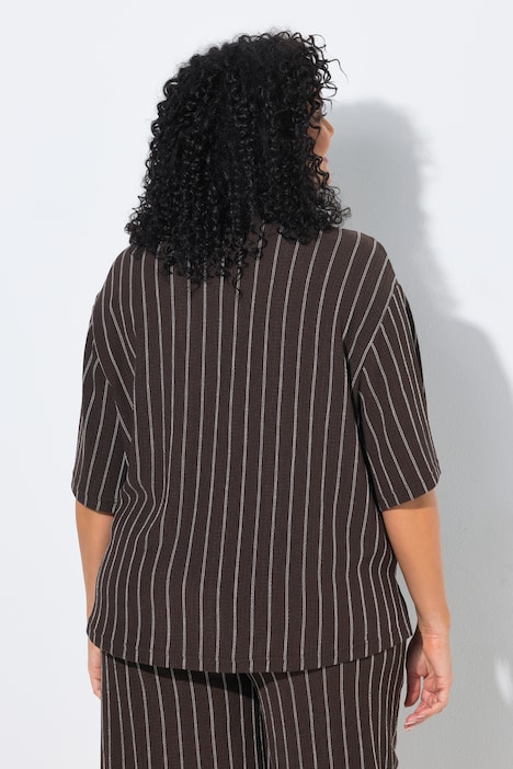 Jerseybluse, Streifen, Hemdkragen, Halbarm