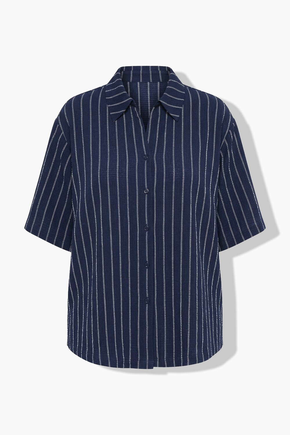 Stora storlekar Jerseyblus, Dam, blå, storlek: 58/60, Polyester, Ulla Popken