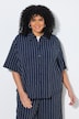 Jerseybluse, Streifen, Hemdkragen, Halbarm
