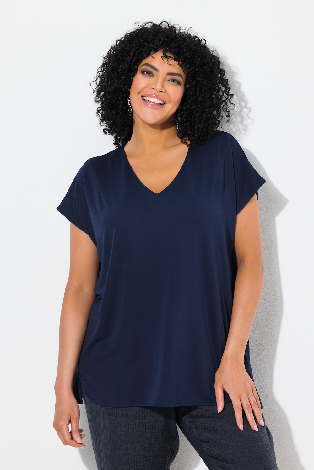 Große Größen Sweatshirt, Damen, blau, Größe: 42/44, Synthetische Fasern/Polyester, Ulla Popken