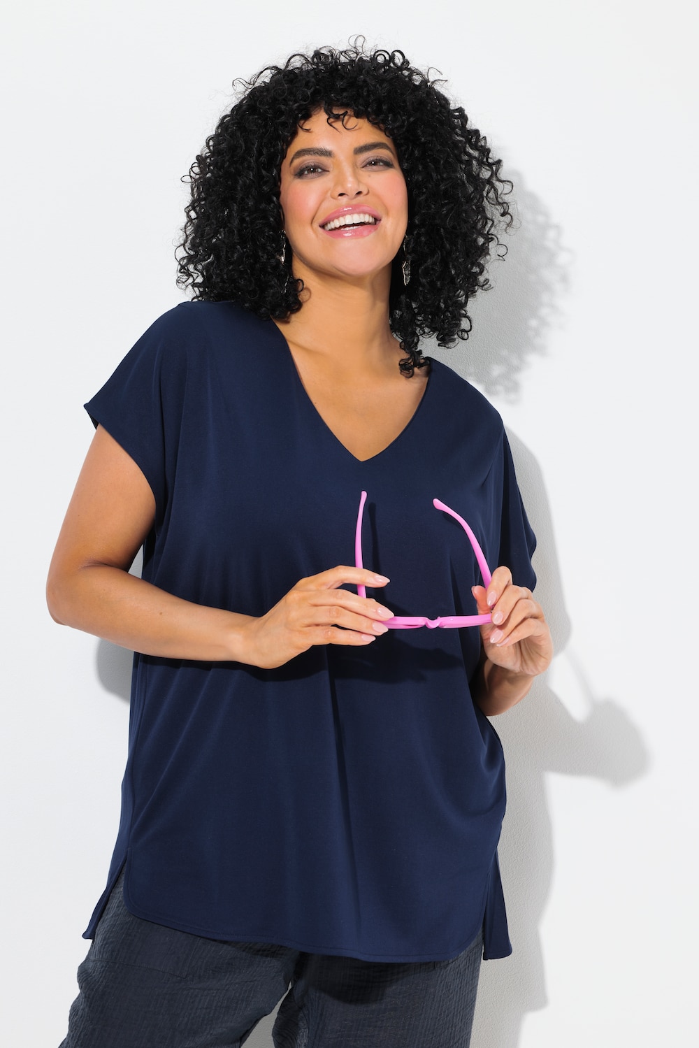 Thumbnail - Große Größen Sweatshirt, Damen, blau, Größe: 62/64, Synthetische Fasern/Polyester, Ulla Popken