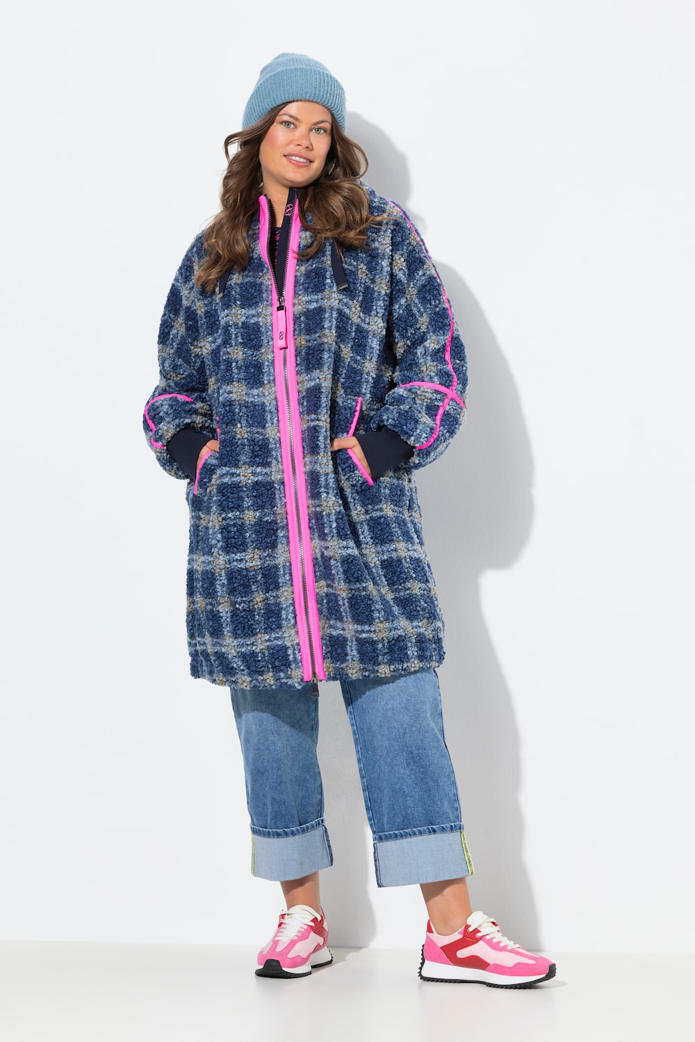 Teddy jas, oversized capuchon, 2-wegrits