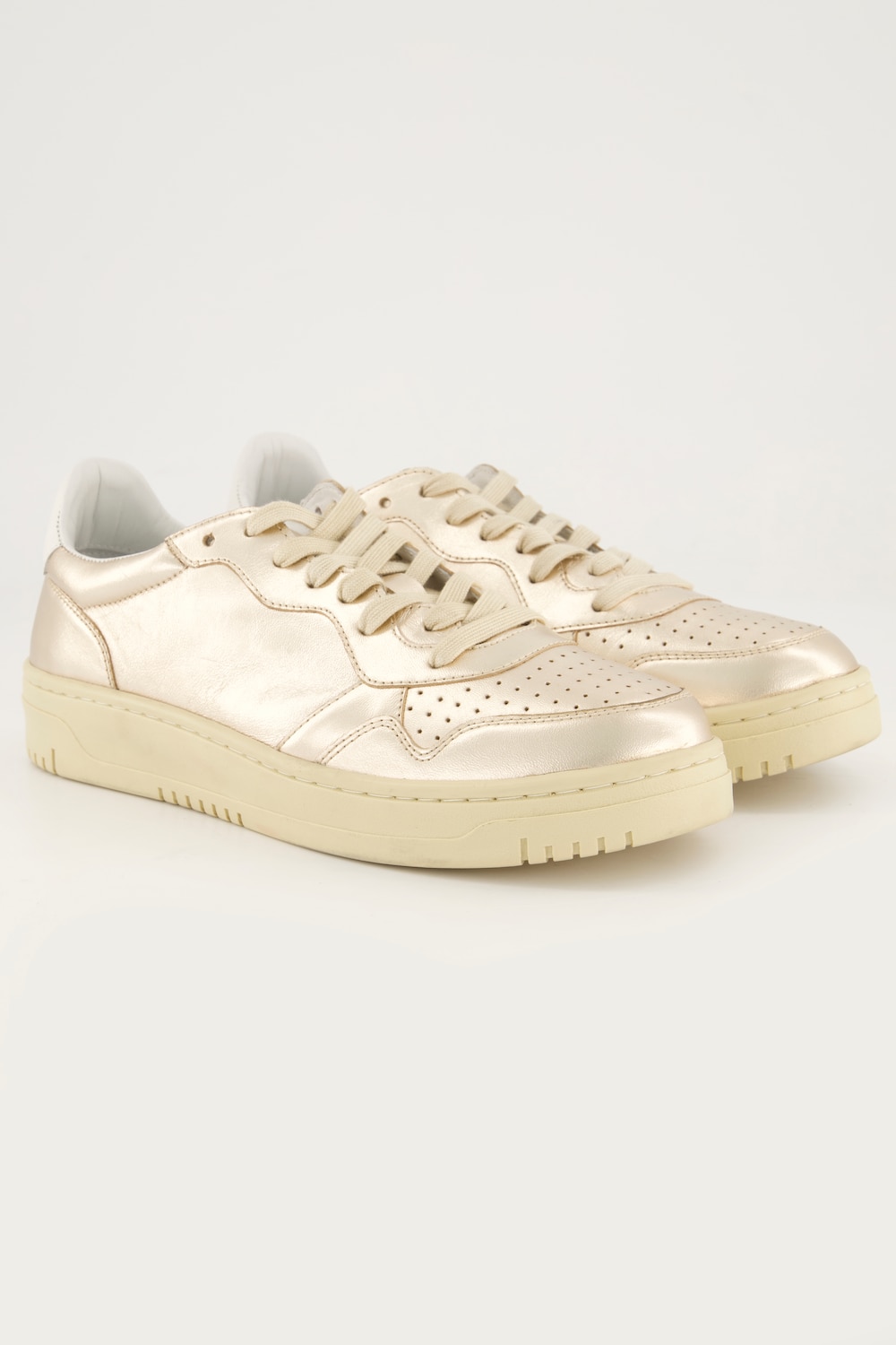 Leder-Sneaker, Metallic-Optik, Wechselfußbett, Weite H