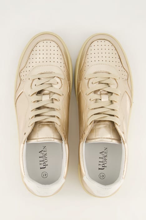 Leren sneakers, metallic look, uitneembaar voetbed, wijdte H