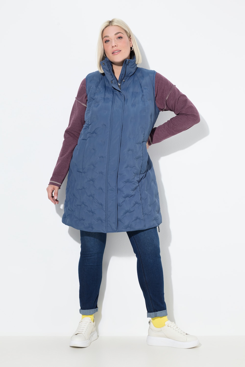 Große Größen HYPRAR Laserstepp-Weste, Damen, blau, Größe: 46/48, Polyester/Synthetische Fasern, Ulla Popken