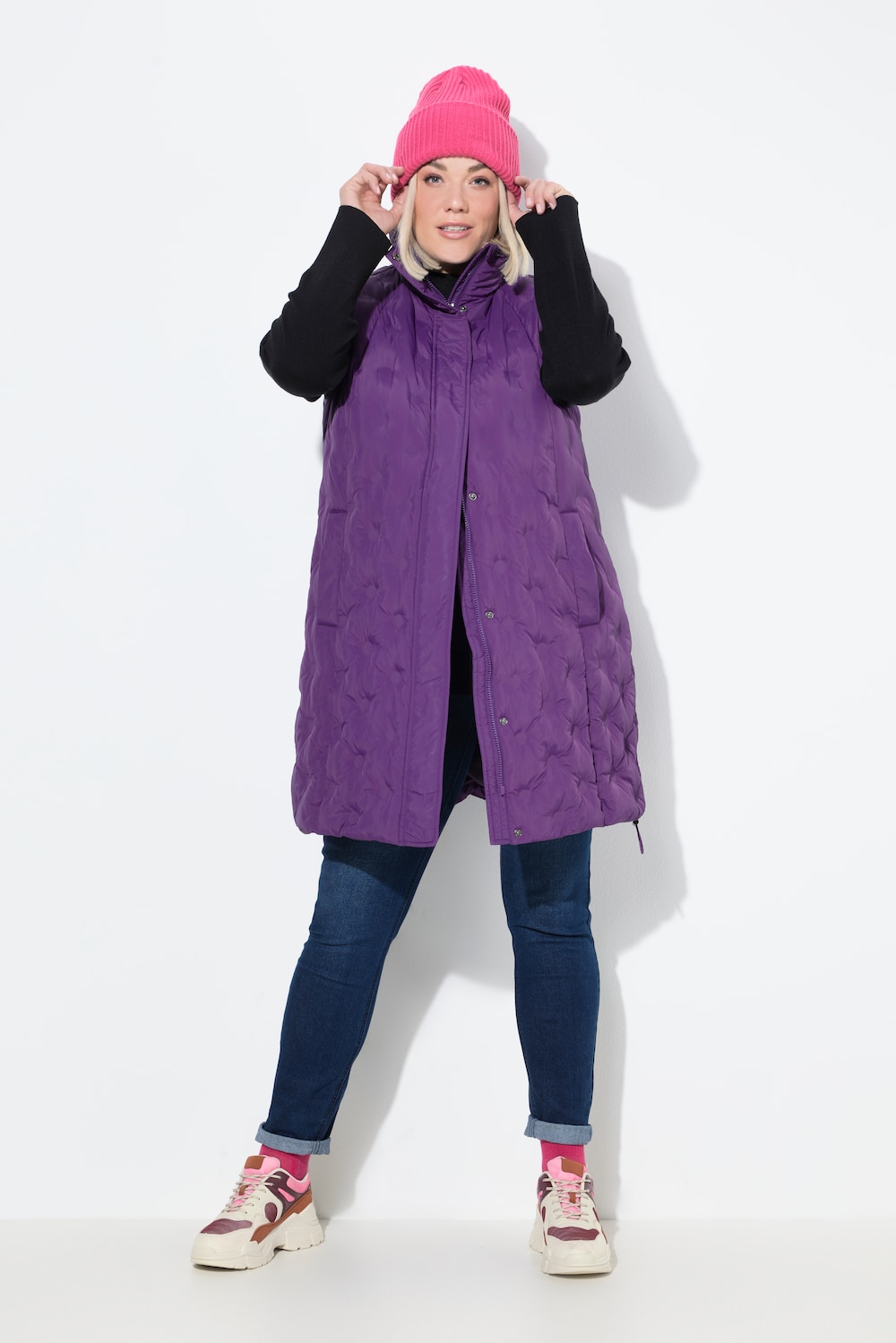 Große Größen HYPRAR Laserstepp-Weste, Damen, lila, Größe: 42/44, Polyester/Synthetische Fasern, Ulla Popken