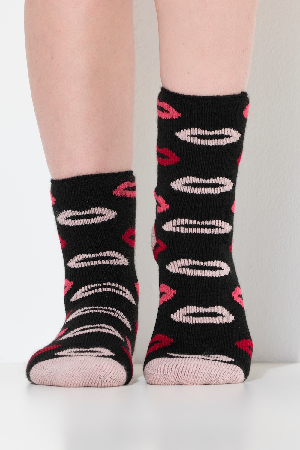 Große Größen Kuschelsocken, Damen, schwarz, Größe: 39-42, Synthetische Fasern/Polyester, Ulla Popken